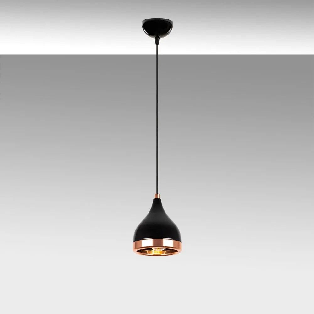 Lampadario nero/color rame ø 14 cm Yildo – Opviq lights