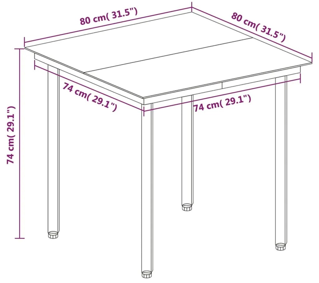 Set da Pranzo da Giardino 5 pz e Cuscini in Polyrattan Nero