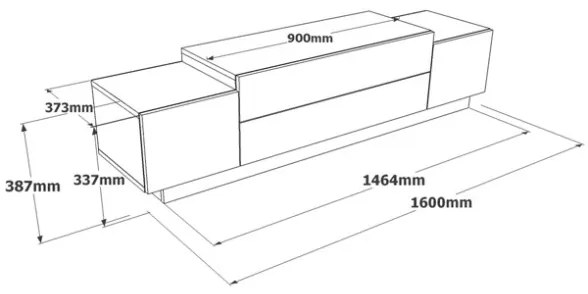 Mobile Porta TV Da Terra 160x37x38 Bianco E Rovere Con Vani Floyd