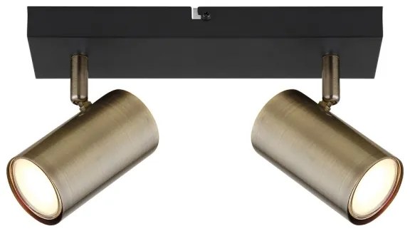 Globo 57911-2M - Faretto ROBBY 2xGU10/35W/230V nero/ottone