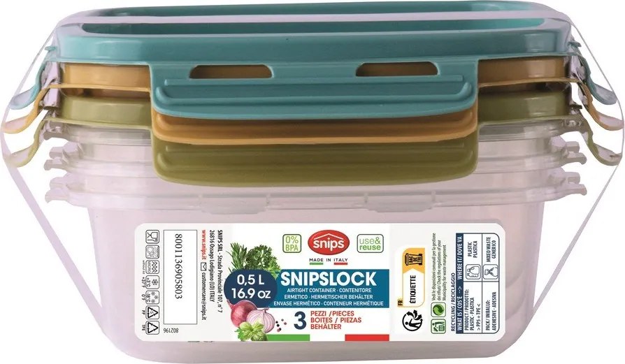 Scatole per alimenti in set 3 pz Snipslock – Snips