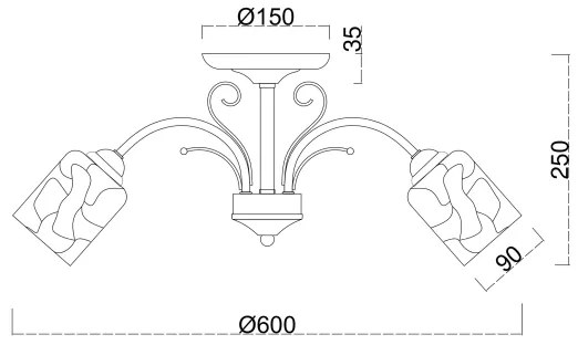 Brilagi - Lampadario a plafone MEGAPOLIS 5xE14/60W/230V oro