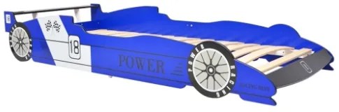 Letto Bambini Auto da Corsa 90x200 cm Blu