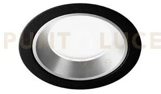 Athos faretto da incasso nero-acciaio spazzolato ip54 in gesso e al...