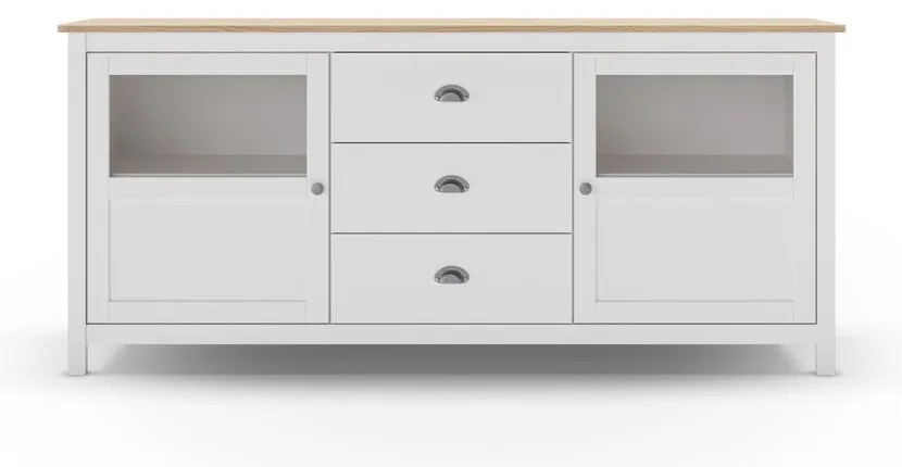 Cassettiera bassa in pino bianco 180x80 cm Misti - Marckeric