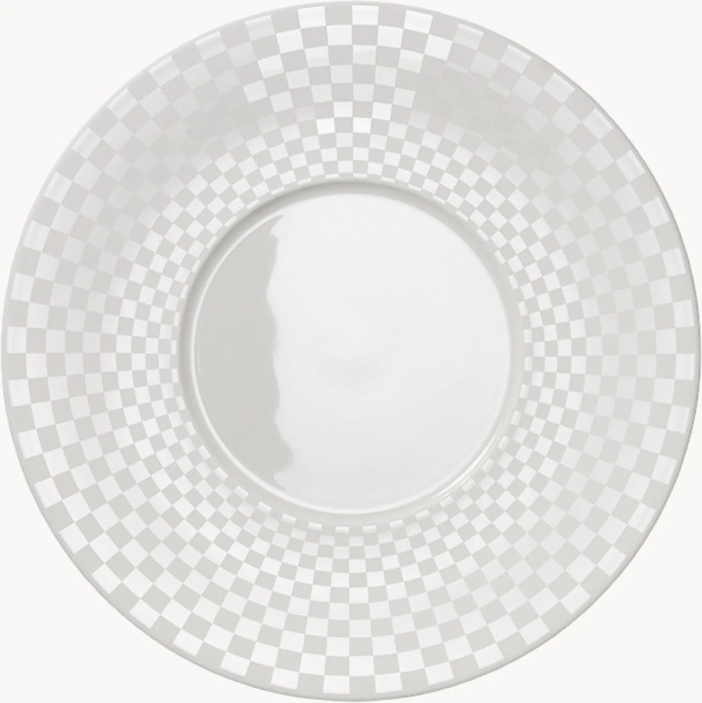 Set di 6 piatti da portata in Fine Bone China Cross White
