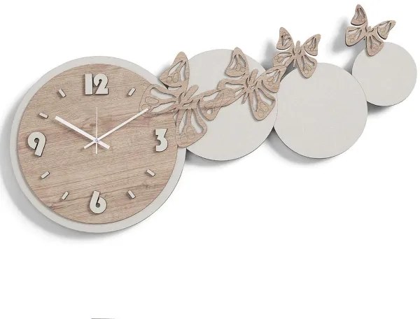 Orologio da parete legno laminato moderno 80x40 TTE - FARFALLE 2