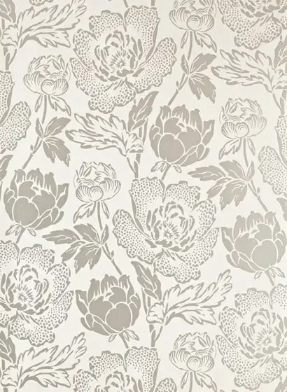 Farrow & Ball Carta da parati Peony - White Tie/ Silver