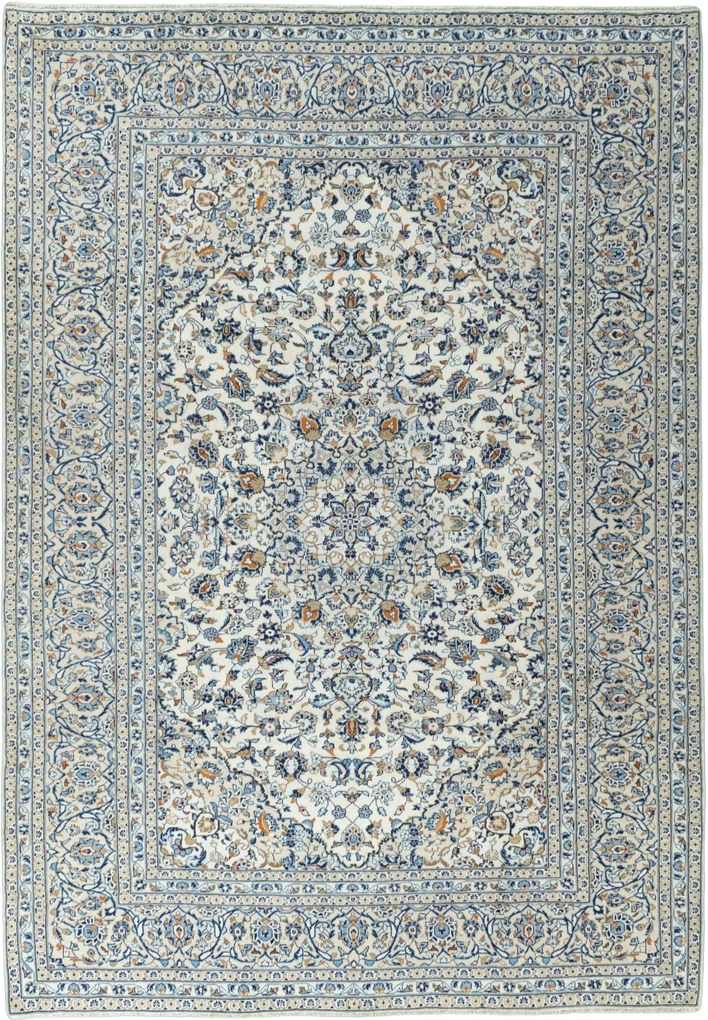 Kashan Tappeto 360x250 Beige (Iran) Annodato A Mano