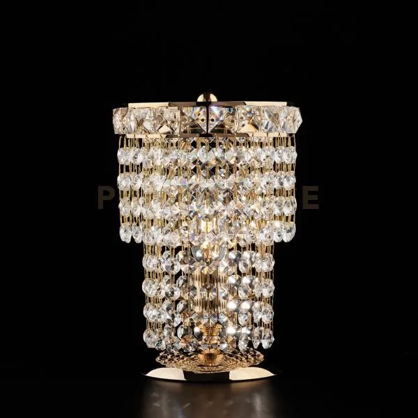 Lumetto in ferro e ottone dorato con strass 1 luce wagner