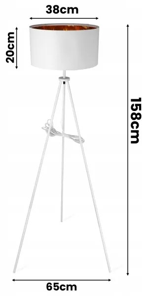 Lampada da terra 1xE27/40W/230V bianca