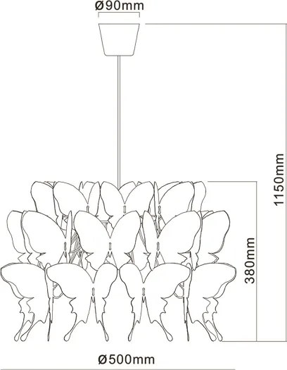Lampadario per cameretta FARFALLA 1xE27/60W/230V bianco