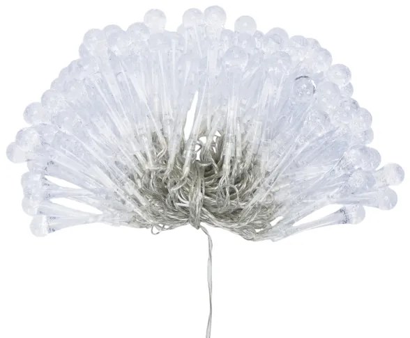 Aigostar - Catena LED natalizia da esterno 100 LED/8 funzioni 3xAA 10 m IP44 bianco caldo a goccia