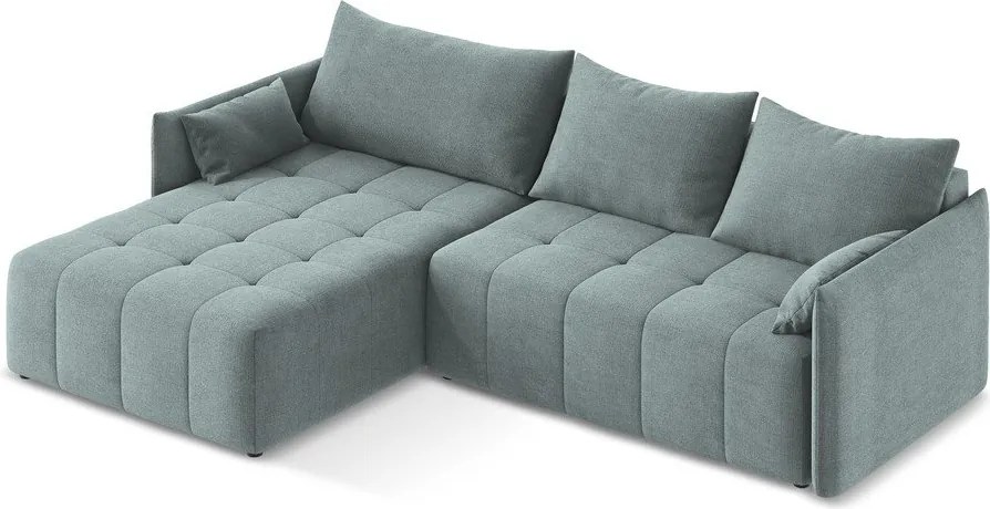 Divano angolare blu allungabile/con contenitore (con penisola a sinistra/con chaise lounge) Moku – Makamii