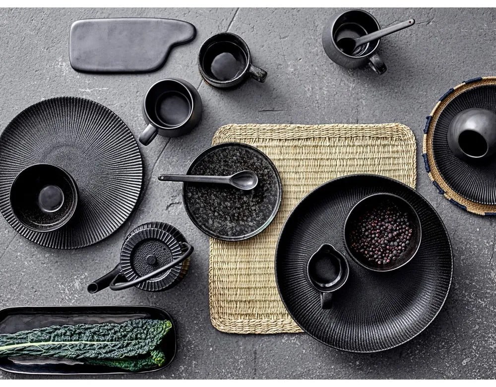 Piatto in gres nero, ø 23 cm Neri - Bloomingville
