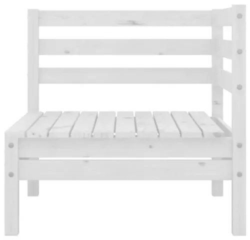 Set Divani da Giardino 9 pz Bianco in Legno Massello di Pino