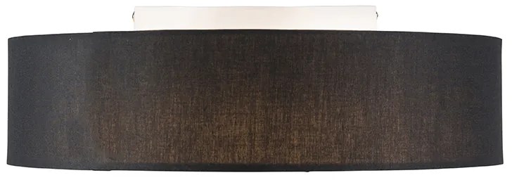 Plafoniera nera 40 cm con LED incluso - Drum LED