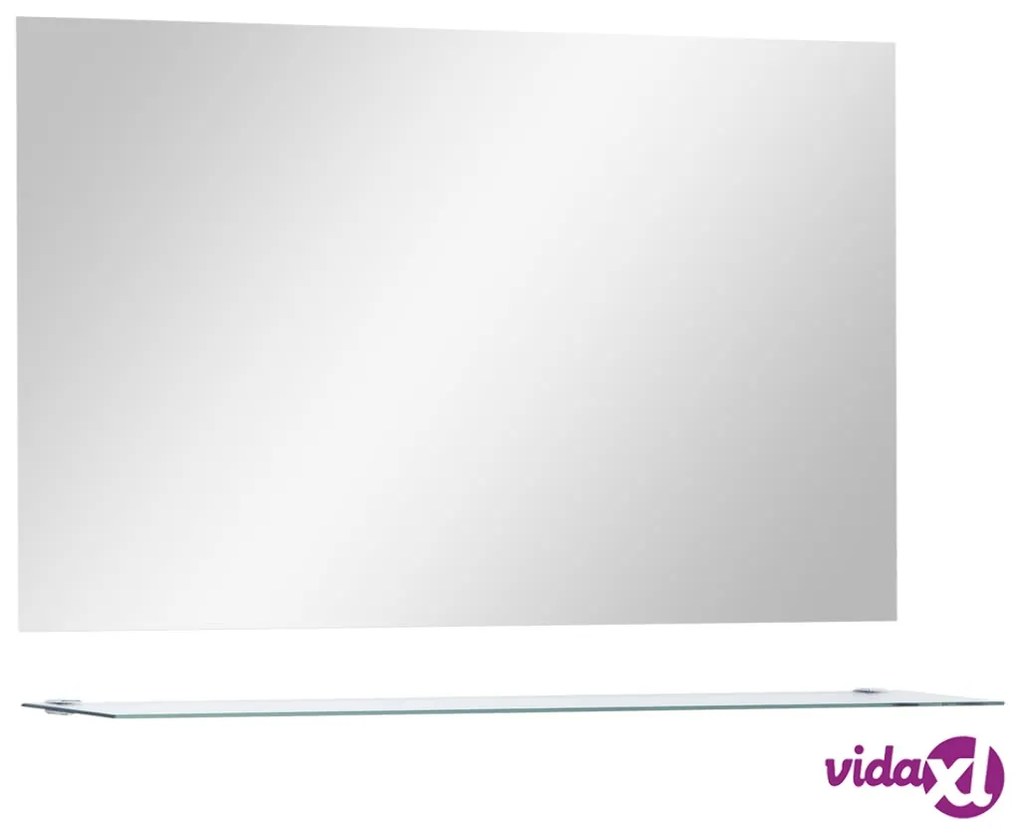 vidaXL Specchio da Parete con Mensola 100x60 cm in Vetro Temperato
