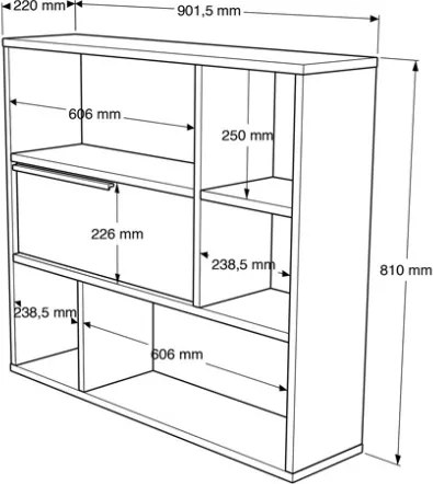 Mensola A Parete Con Anta Frontale E Vani A Giorno Design Moderno Ocean Legno