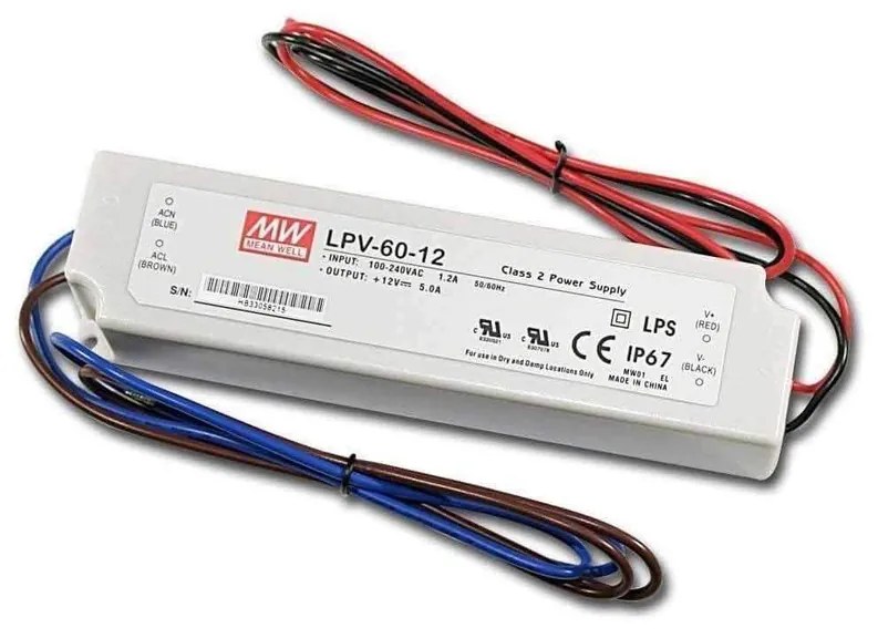 Alimentatore Meanwell 60W 12V IP67