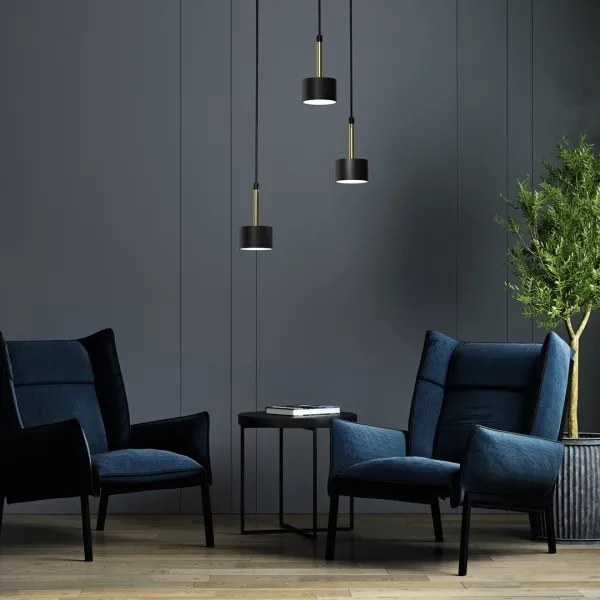 Lampadario su corda ARENA 3xGX53/11W/230V nero/oro