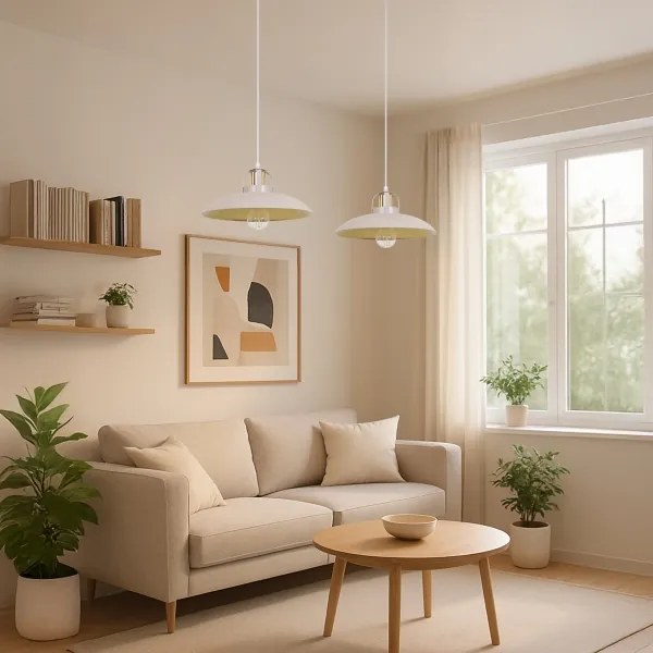 Brilagi - Lampadario a sospensione con filo FLAMENGO 2xE27/60W/230V beige