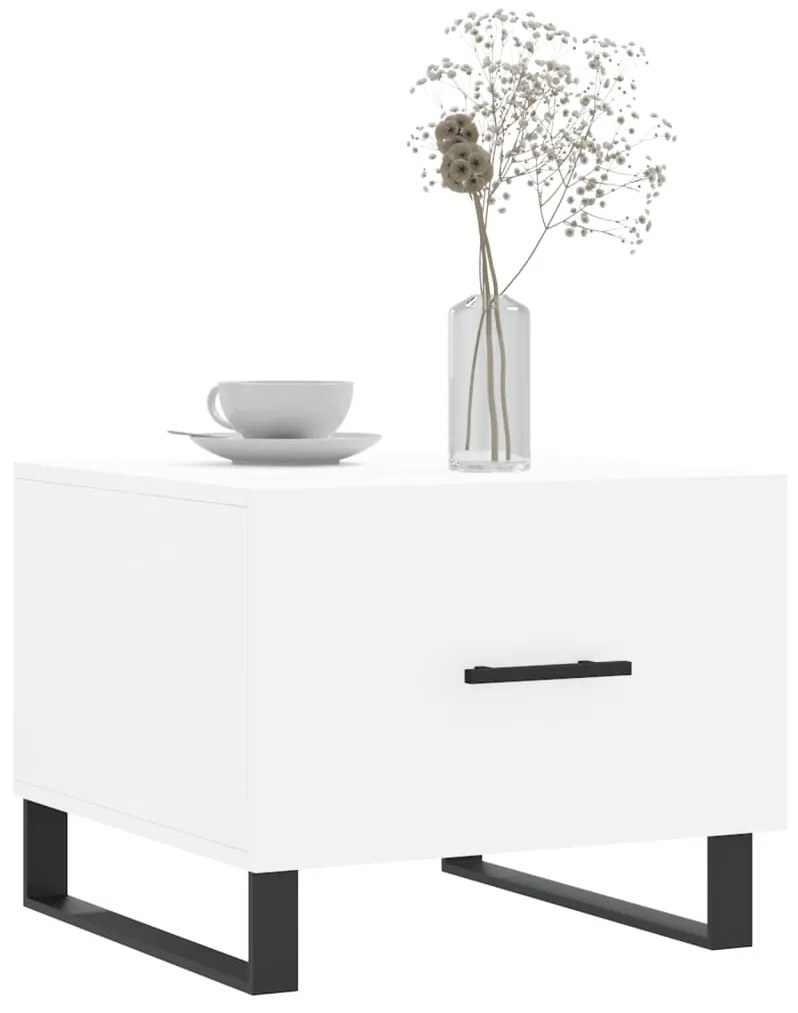 Tavolini da salotto 2 pz bianchi 50x50x40 cm legno multistrato