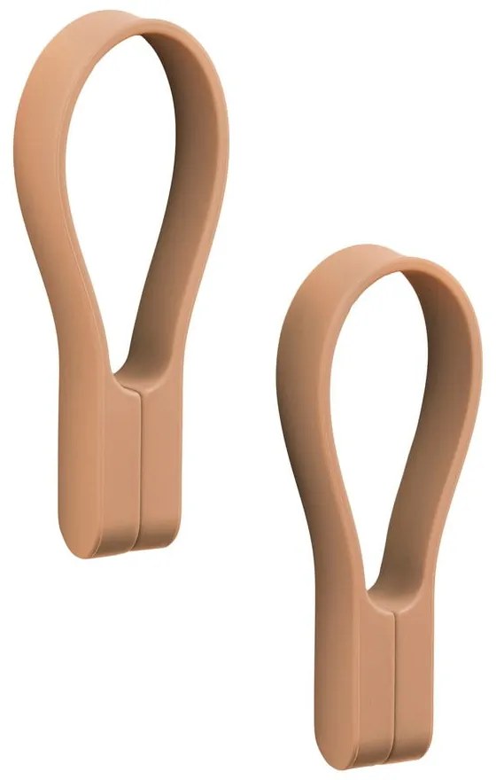 Gancio per asciugamani beige in silicone 2 pz Loop – Zone
