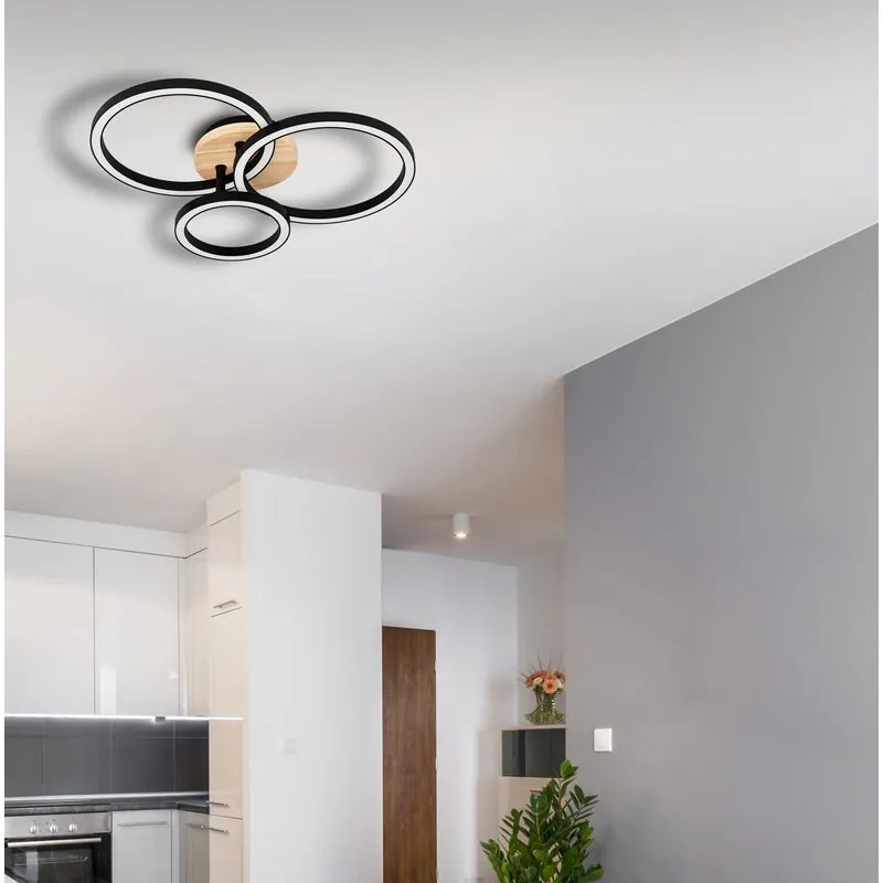 Plafoniera LED Rog Ø 43 cm argento IP20 bianco naturale, 2800 lumen INSPIRE