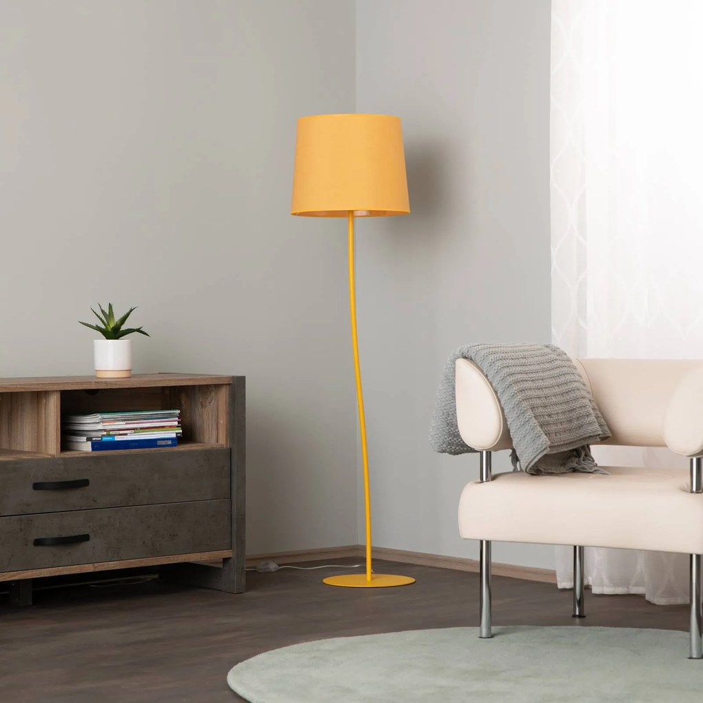 TK Lighting Lampada da terra Nicola, giallo