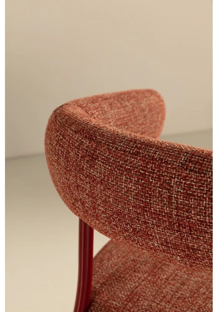 Set di sedie da pranzo color terracotta in imbottito con braccioli 2 pz Yuri – MOME