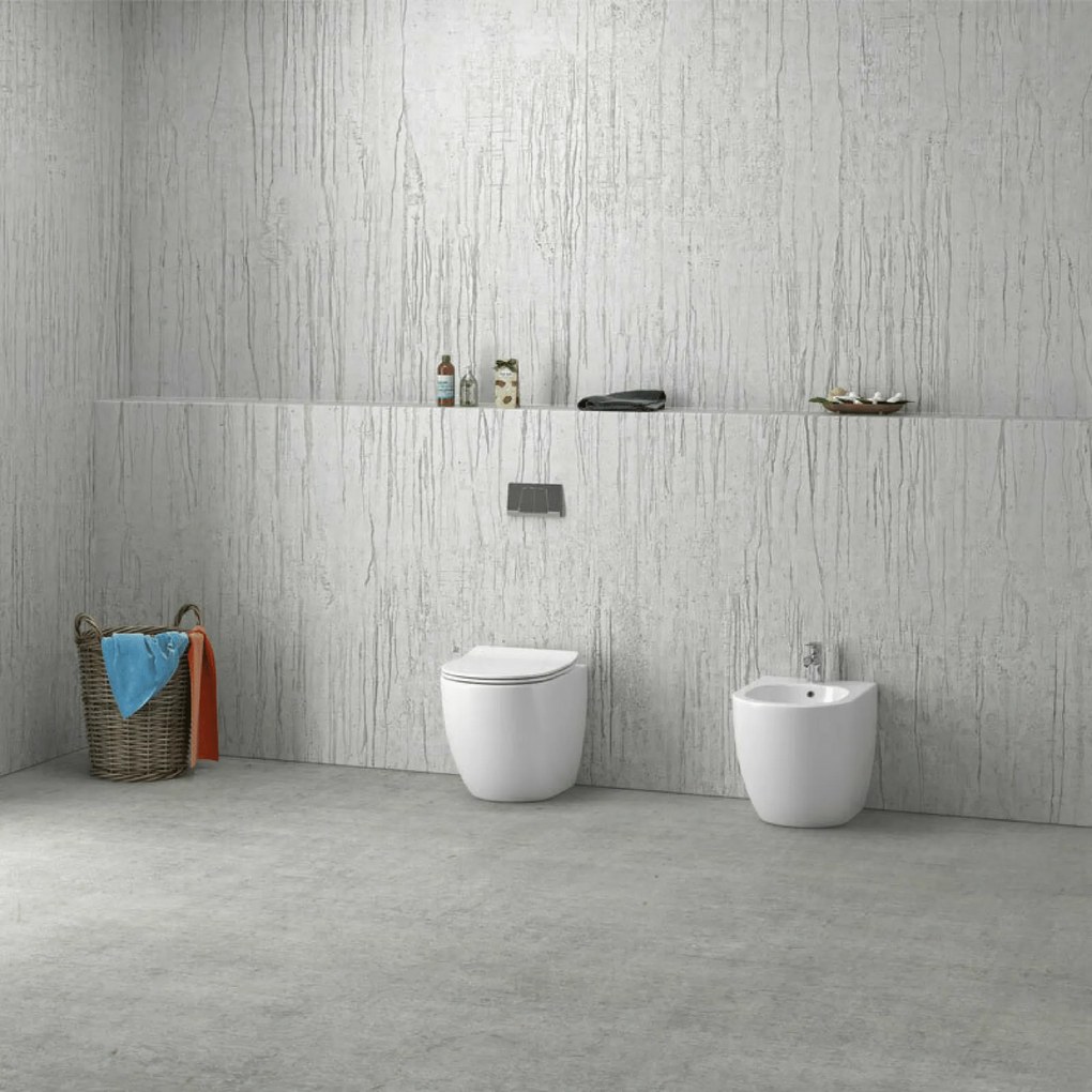 Coppia Di Sanitari a Terra Senza Brida Karag "New Line" Bianco Lucido