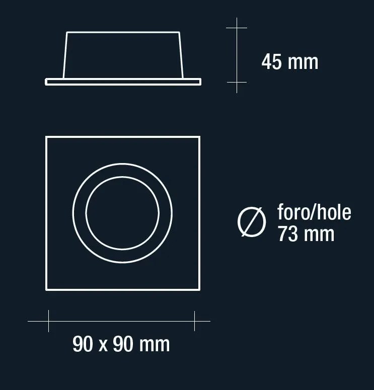 Vivida faretto quadro bianco orientabile 7w 580 lm