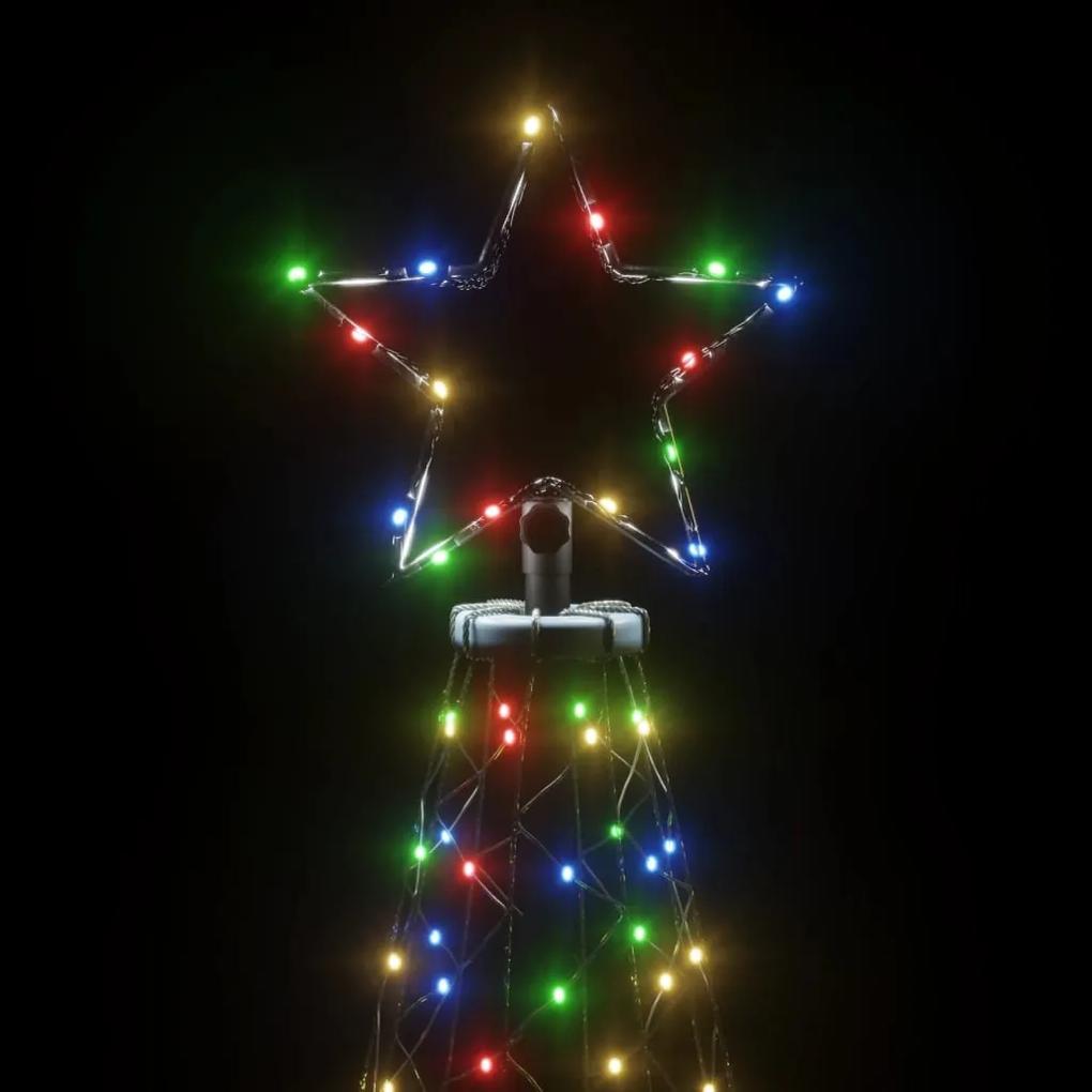Albero di Natale con Palo in Metallo 500 LED Multicolore 3 m