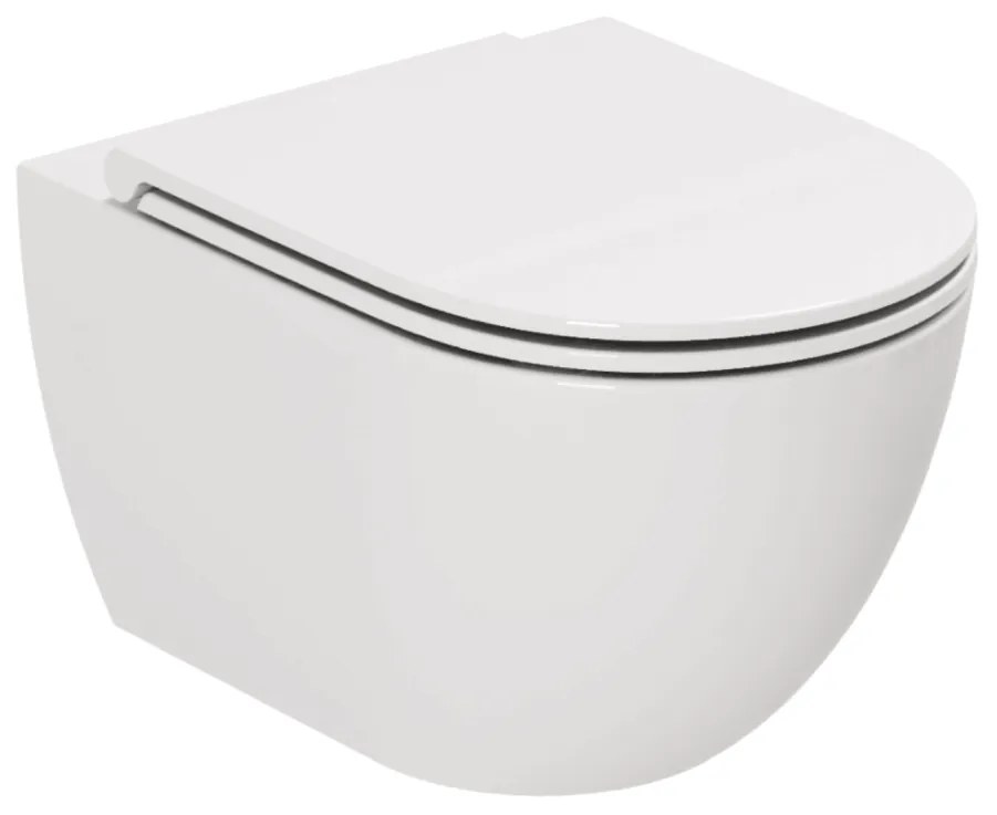 Wc Sospeso Senza Brida Azzurra Ceramica "Comoda" Bianco Lucido