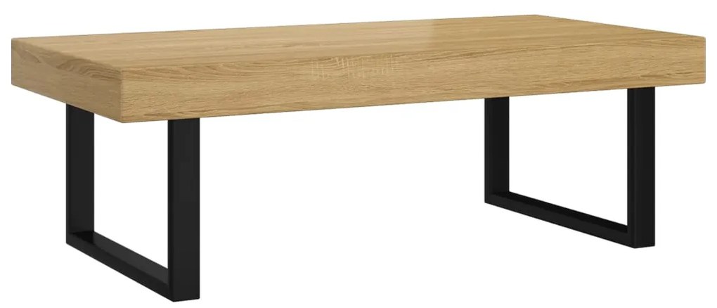 Tavolino salotto marrone chiaro e nero 120x60x40 cm mdf e ferro