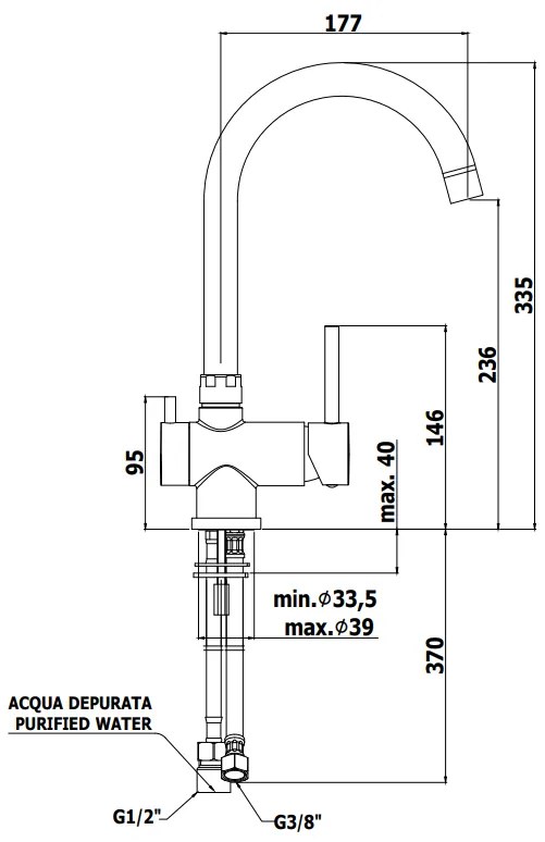 Paffoni Stick Sk190 Miscelatore Lavello Con Bocca Orientabile 3° ingresso per acqua depurata Cromo