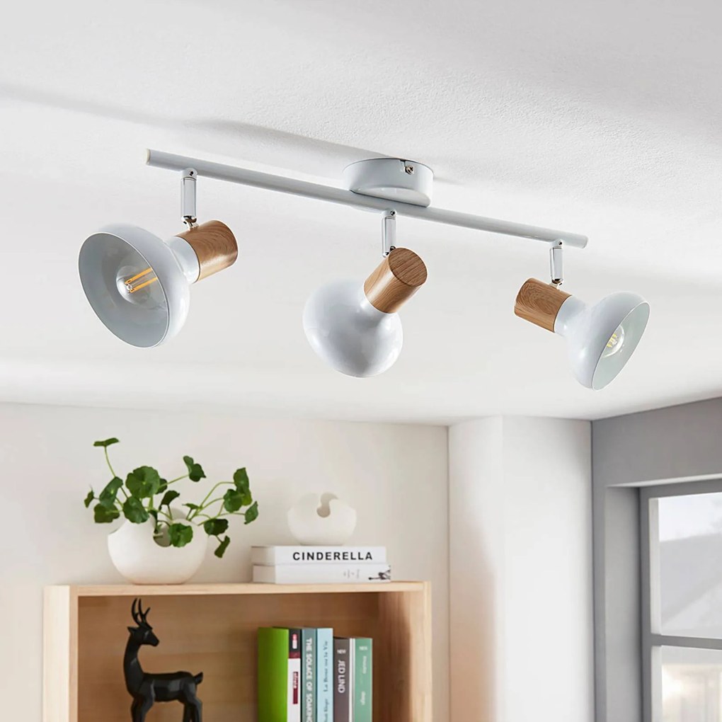 Lindby fatto da soffitto Fridolin, 50 cm, a 3 luci, bianco, metallo