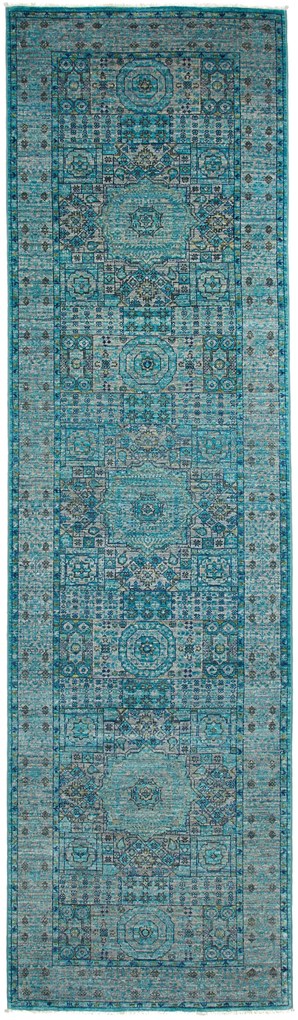 Mamluk Tappeto 80x290 Verde (Pakistan) Annodato A Mano