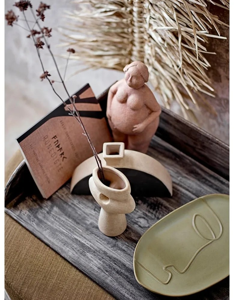 Vasi in terracotta nera/beige dipinti a mano in set di 3 pezzi Nezha - Bloomingville