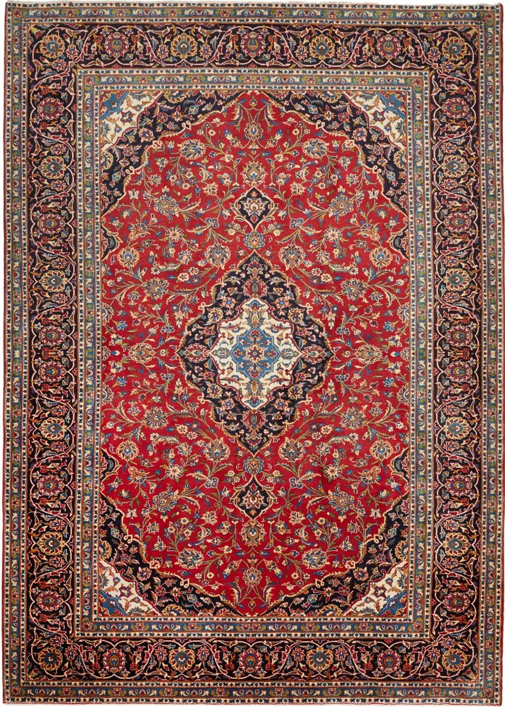 Kashan Tappeto persiano 250 x 350 Rosso (Iran) Annodato A Mano