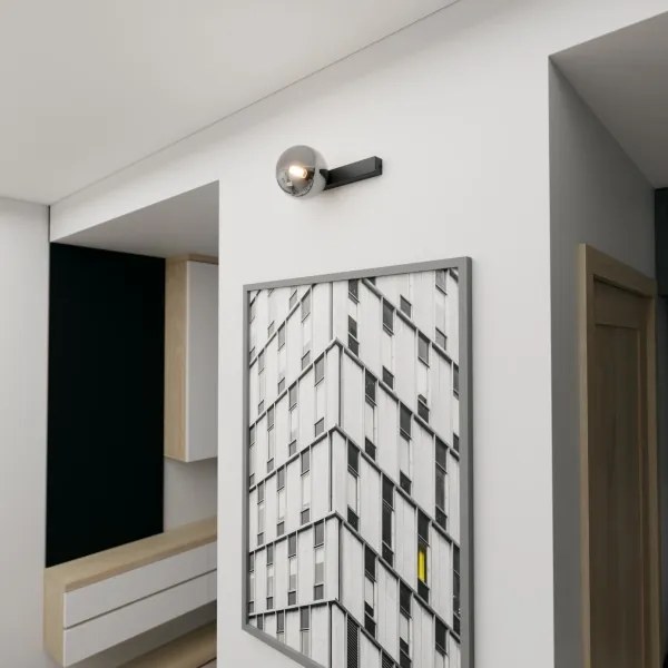 Plafoniera FIT 1xE14/10W/230V nero/grigio