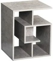 Mobiletto Libreria a 3 livelli in Legno Grigio Effetto Cemento 45x40x55 cm