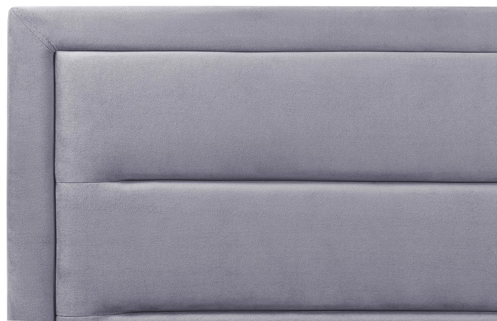 Letto matrimoniale con contenitore velluto grigio scuro 140 x 200 cm ROUEN Beliani