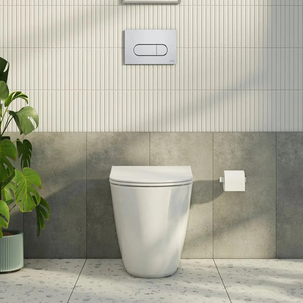 Wc Da Terra Con Scarico Traslato Senza Brida Vitra Nero Opaco "Sento"