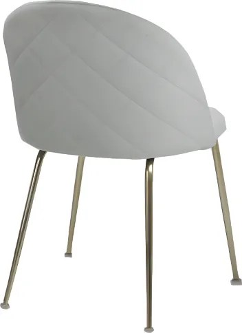 Sedia poltroncina in velluto Grigio Chiaro con gambe in metallo Oro - PARIS 2 sedie