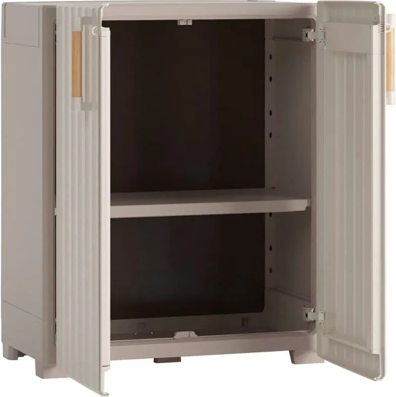 Armadio da Esterno 1 Ripiano 80x45x98H cm in Plastica Keter Groove Basso Sabbia/Beige...