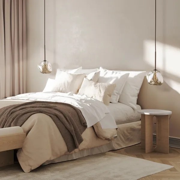 Lampada a sospensione su cavo LAVA 1xG9/8W/230V bronzo/beige fumé