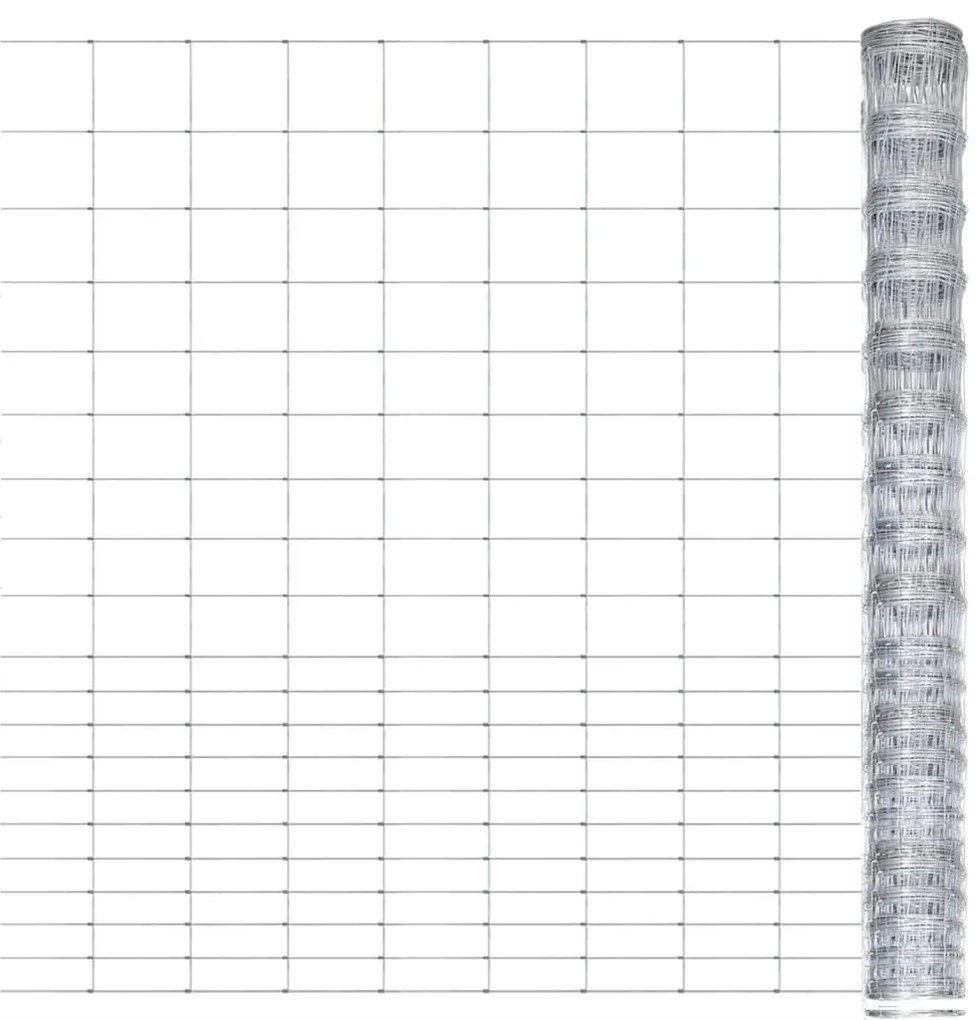 Recinzione Da Giardino İn Acciaio Zincato 50x1,6 M Argento /