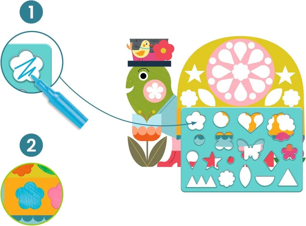 Gioco d'arte - Animali da colorare secondo il modello